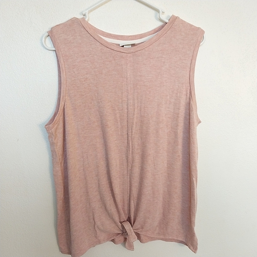 TWO Ava & Viv Light Pink Tie-Front Sleeveless Tops